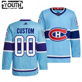 Barn Ishockey Montreal Canadiens tröja med eget tryck Adidas 2022-23 Blå Reverse Retro 2.0 Authentic